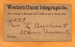 United States Old Cover Western Union - Brieven En Documenten