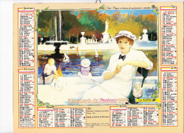 Almanach Des PTT 1990,  Tuileries, Souvenirs, Bassin, Enfants, /La Caravelle, Femme élégante, Tableau De Peltriaux OLLER - Big : 1981-90