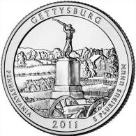 USA QUARTER (1/4 Dollar) 2011 P Mint "GETTYSBURG" UNC - 2010-...: National Parks