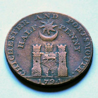 Token - 1/2 Penny - Chichester & Portmouth - 1794 - Autres & Non Classés