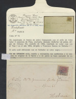 O) 1883 CARIBE, ENVELOPE, SEAL 5 CENTAVOS BLUE GREY, ARAÑITAS, CERTICATE GRAUS, EFIGIE ALFONSO XII, RESEALED RED TY - Automatenmarken (Frama)