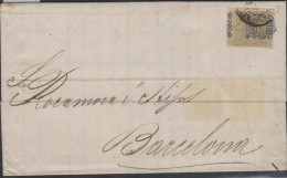 O) 1881 APROX. CARIBE, ARAÑITAS-ARANITAS, ALFONSO XII BROWN, 10 C. DE PESO, WITH DIPLACEMENT TO BARCELONA, XF - Poste Aérienne