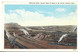 Cp  AMERIQUE DU NORD USA ETATS UNIS D'AMERIQUE MAHONING MINE Largest Open Pit Mine In The World Hibing Minn Train Loco - Other & Unclassified