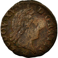Monnaie, France, Louis XV, Liard à La Vieille Tête, Liard, 1771, Reims, TB - 1715-1774 Luis XV El Bien Amado