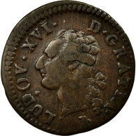 Monnaie, France, Louis XVI, Liard, Liard, 1791, Nantes, TB+, Cuivre, KM:585.13 - 1774-1791 Luigi XVI