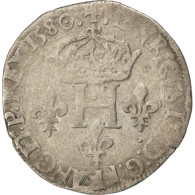 Monnaie, France, Double Sol Parisis, 1580, Lyon, TB+, Billon, Sombart:4472 - 1574-1589 Henri III