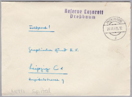 MOTIV SPITAL 1940-07-26 PRESSBAUM Reserve Lazarett Brief Nach Leipzig - Franking Machines (EMA)