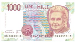 ITALIA BANCONOTA DA LIRE 1000  MONTESSORI  SERIE BG 485591 N   FDS - 1.000 Lire