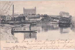 Gruss Aus Mewe Gesamtansicht Fischer Boot Belebt Burg Fabrik Schornstein Gniew 14.6.1904 Gelaufen - Westpreussen