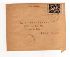 MADAGASCAR LETTRE DE  ANJOZOROBE POUR LYON 1958 - Briefe U. Dokumente
