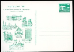 DDR PP18 D2/028 Privat-Postkarte BAUWERKE Potsdam 1988  NGK 3,00 € - Private Postcards - Mint