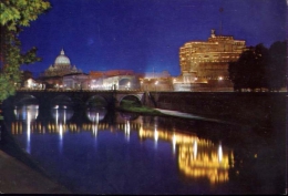 Roma - Ponte E Castel S.angelo Notturno - 336 - Formato Grande Non Viaggiata - Castel Sant'Angelo