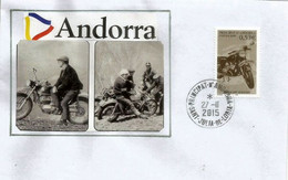 ANDORRE.Moto Ancienne De La Police Andorrane, Sur Lettre , Village De Sant Julia - Lettres & Documents