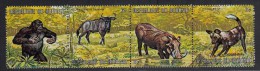 Burundi Used Scott #359 Strip Of 4 6fr Gorilla, Gnu, Wart Hog, Cape Hunting Dog - Used Stamps