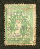 7519x   Queensland Duty 1871  SG #F18 (o)  Offers Welcome! - Used Stamps