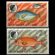 ASCENSION 1970 - Scott# 131+133 Fish Inv.WMK Set Of 2 LH (XM587) - Ascension