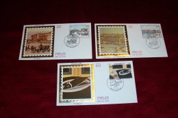 3  ENVELOPPES   DIVERS  DE  MONACO  AVEC TABLEAUX  LE 8 11 1982  X2  + LE 9 11 1983 - Covers & Documents