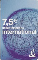 TICKET TELEPHONE-7.5€-INTERNATIONAL-30/09/2008-TBE - FT