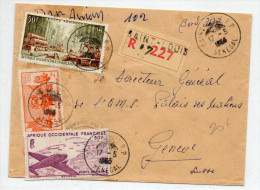 1955 - AOF - ENVELOPPE RECOMMANDEE De SAINT LOUIS (SENEGAL) Pour La SUISSE - POSTE AERIENNE - Covers & Documents
