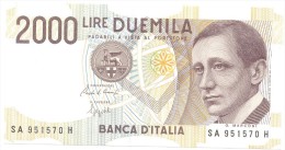 ITALIA BANCONOTA DA LIRE 2000  MARCONI SERIE SA 951570 H   FDS - 2000 Liras