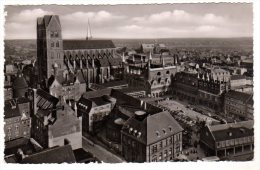 Lübeck - S/w Blick V Petrikirchturm Auf St Marien & Rathaus - Luebeck