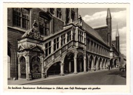 Lübeck - S/w Die Berühmte Renaissance Rathaustreppe - Luebeck