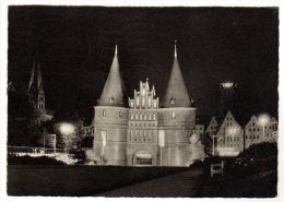 Lübeck - S/w Holstentor Nachtaufnahme - Luebeck