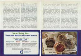1970 - Sveglie WESTCLOX  -  2 Pagine Pubblicità Cm. 13 X 18 - Wekkers