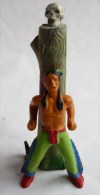 FIGURINE STARLUX  1957 INDIEN POTEAU DE TORTURE AVEC PRISONNIER INDIEN 2 -  Incomplet - Starlux