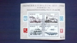 Norwegen 817/20 Block 3 Oo/FDC-cancelled, Int. Briefmarkenausstellung NORWEX ’80, Oslo - 125 J. Norwegische Briefmarken - Blocs-feuillets