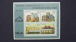 Norwegen 950/3 Block 6 **/mnh ,Tag Der Briefmarke; Das Norwegische Berufsleben (II) - Die Papierindustrie - Blocs-feuillets
