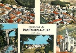 Haute Loire -gd Format Div-ref M402- Souvenir De Monfaucon Du Velay -multivues  -carte Bon Etat - - Montfaucon En Velay