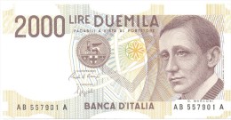 ITALIA BANCONOTA DA LIRE 2000  MARCONI SERIE AB 557901 A   FDS - 2000 Lire