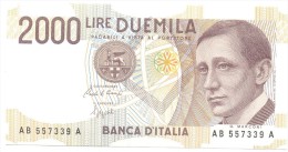 ITALIA BANCONOTA DA LIRE 2000  MARCONI SERIE AB 557339 A   FDS - 2.000 Lire