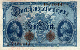 Germany,5 Mark,5.8.14,P.47b(Ro54b),serie: U.7104414, 7 Stellig,as Scan - 5 Mark