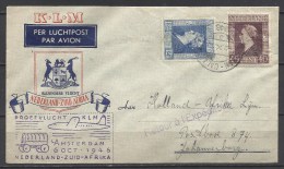 PAYS - BAS . LETTRE PAR AVION . AMSTERDAM . ZUID - AFRIKA . 6 OCTOBRE 1946 . - Storia Postale