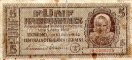 Ukraine, 5 Karbowanec,P.51,ROWNO 10.03.1942,as Scan - WW2