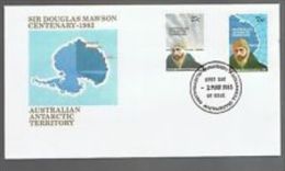 Australian Antarctic Territory L53-54 Sir Douglas Mawson Explorer Landscape Map FDC - FDC
