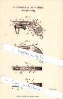 Original Patent  - G. Goliasch & Co. In Berlin , 1886 , Schlagfeuerzeug , Feuerzeug !!! - Other & Unclassified