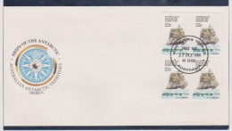 Australia Antarctic Territory Ships Series II 1982 Scott L44 Blk 4 Terra Nova FDC - FDC