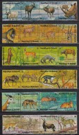 Burundi Used Scott #479-#484, #C218-#C223 Set Of 12 Strips Of 4 Each Wildlife - Used Stamps