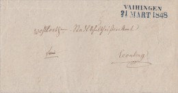 Brief Vaihingen 21.3.1848 (blauer Stempel) Gelaufen Nach Leonberg - Prefilatelia