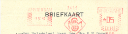 Amsterdam, BedrijfsBriefkaart Met Roodstempels En Berdijfsstempel (scheepvaart = Nederl. Sccheepsbouw Mij) - Macchine Per Obliterare (EMA)