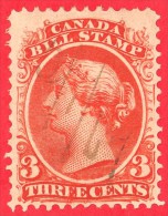 Canada Revenue # FB20 3 Cents  - O- Dated  1865 - Bill Stamp /  Timbre De Loi - Steuermarken