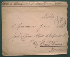 Enveloppe Franchise Militaire 1911 Corps De Débarquement De Casablanca Pour Un INFIRMER MILITAIRE Oblit Bougie - Cartas & Documentos