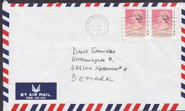 Hong Kong Airmail Par Avion HONG KONG 1989 Cover Brief To Denmark 2x 90 C Queen Elizabeth II. Stamps Type II. - Brieven En Documenten