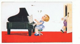 CPA-ILLUSTRATEURS-JOHN WILLS-HUMOUR-UNE FILLE QUI CHANTE ET JOUE DU PIANO-TOUT LE MONDE FUIT - Wills, John