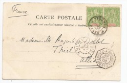 - Lettre - SENEGAL - DAKAR - Càd S Paire /TP Groupe N°21 + Càd Consulaire - LOANGO-MARSEILLE - 1902 - Brieven En Documenten