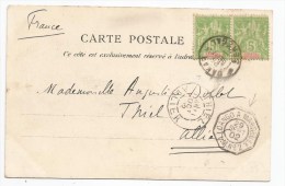 - Lettre - SENEGAL - DAKAR - Càd S Paire /TP Groupe N°21 + Càd Consulaire - LOANGO-MARSEILLE - 1902 - Cartas & Documentos
