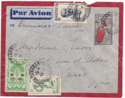 12946# MADAGASCAR ENTIER POSTAL POSTE AERIENNE Obl TANANARIVE 1946 - Poste Aérienne